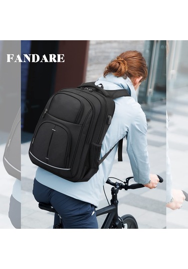 Dizüstü Bilgisayar Sırt Çantası, Erkek Okul Çantası, Usb Şarj Siyah