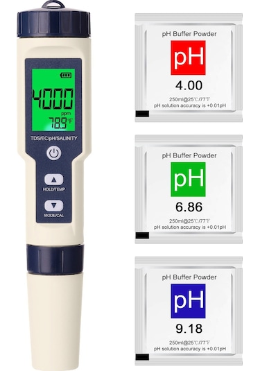 Profesyonel Ph/Ec/Tds/Tuzluluk/Termometre Dijital Test Cihazı
