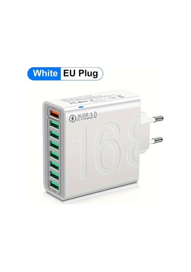 Xuweiwei Beyaz Kaxoe Cok Portlu Hizli Sarj Usb Duvar Telefon Sarj Adaptoru Qc 3 0 İphone Uyumlu Samsung BEYAZ