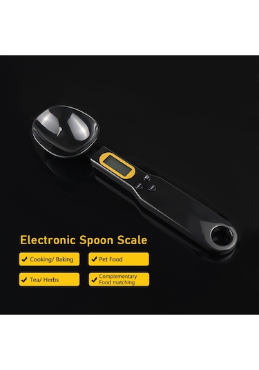 Shineyee Çok Fonksiyonlu Lcd Ekranlı Hassas Kaşık Tartı, 500g/0.1g, Mutfak Ve Kahve İçin Kullanışlı, Siyah Siyah