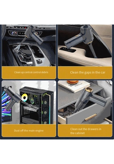 Crackedice Taşınabilir Kablosuz Araba Elektrikli Süpürgesi Güçlü Emiş El Tipi Elektrikli Süpürge