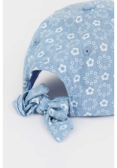 DeFacto Kız Bebek Baskılı Pamuklu Cap Şapka D8387A525SMBE2 Mavi