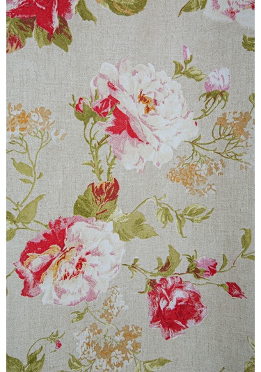 Maira Halkalı Fon Perde Güllü 140x270 Bej