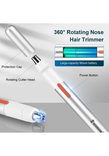 Pazly Yüz Ve Vücut İçin Renkli Makas Kulak Kılı Kesici, Kaş Ve Burun Kılı Döner Bıçak 360 Bm Çok Renkli Çok Renkli