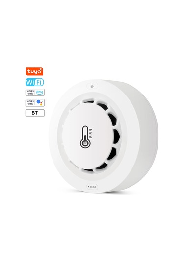 Gajeena Akıllı Wifi Duman Dedektörü - Sıcaklık/nem Sensörlü, Alexa & Google Uyumlu, Uyarı Bildirimi