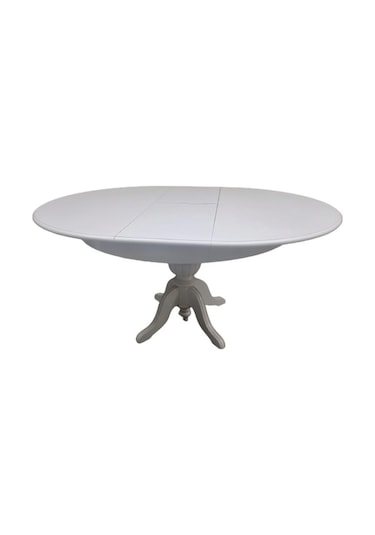 Masa Baba Ayak Ihlamur Ağacı  MDF Tabla, Parlak Krem Lake Boya 110 cm İtinalı paket kergo El Yapım