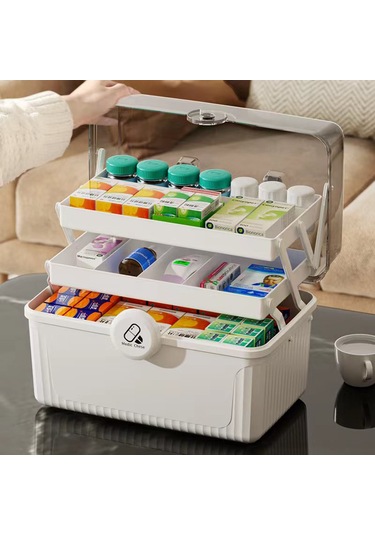 Ev Kullanımı İçin Taşınabilir Çok Katmanlı Küçük İlaç Kutusu