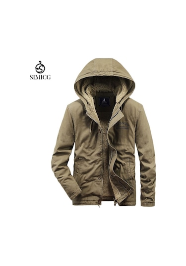 Erkek Kışlık Kalınlaştırılmış İş Kıyafetleri Pamuklu Ceket Saf Pamuklu Kapüşonlu Pamuklu Günlük Ceket Kahverengi