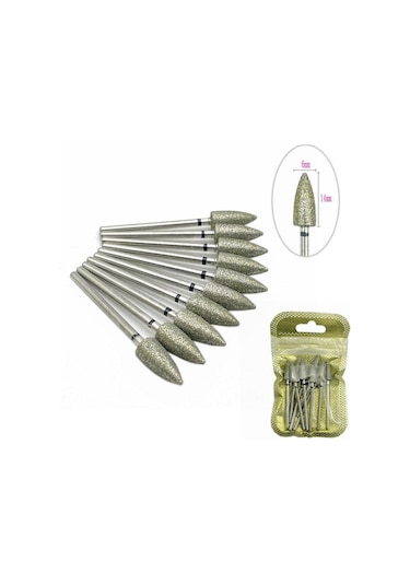 10 Adet/takım Elmas Tırnak Matkap Ucu Döner Uçları Elektrikli Manikür Makinesi Freze Kesici Bur Tırnak Sanat Aracı Aksesuarları Cd18