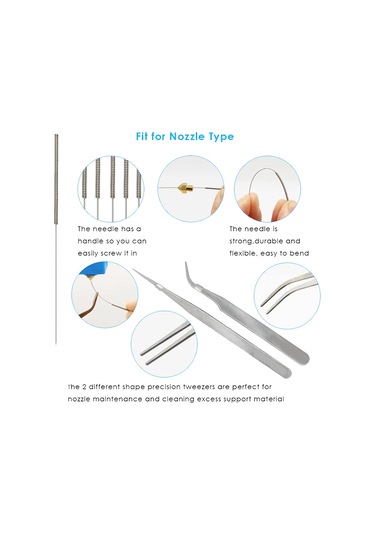 Sointeresting Mk8 3d Yazıcı Nozulları, Ender3 Nozul Temizleme Kitleri 3d Yazıcı Nozul Bakım Kiti 3d Yazıcı Araçları