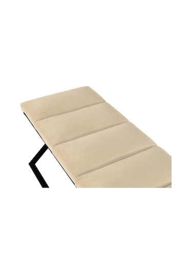 Varcera Black- Krem Dilimli Model Puf & Bench & Koltuk & Oturma Bankı & Yatak Odası Önü