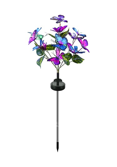 Xindoker Güneş Enerjili Led Renkli Kelebek Şekilli Bahçe Aydınlatması - Ip65 Su Geçirmez 600mah Batarya İle Çim Alti Dekoratif Işık 1 Adet Çok Renkli