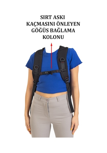 Case Club 13,3-14 İnç Lacivert Laptop Sırt Çantası Su Geçirmez Kumaş Darbe Emici Koruma