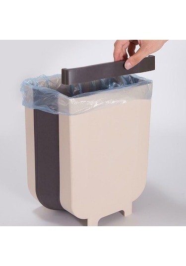 Beyaz Mayitr Mutfak Dolabı Kapı Asılı Çöp Kutusu Çöp Kutusu Katlanabilir Çöp Konteyneri Beyaz