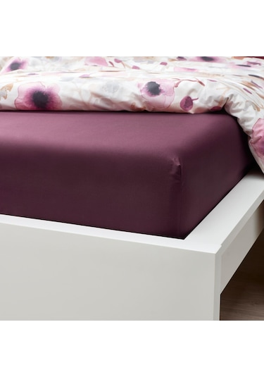 Çift Kişilik Lastikli Çarşaf Vişne Çürüğü-bordo Renk Meridyendukkan 180x200 Cm Pamuk