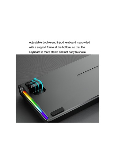 Leaven K620 61 Tuşlu Isıtılan Takılabilecek Parlak Oyun Kablosuz Mekanik Klavye, Kablolu Uzunluk: 1.8m, Renk: Beyaz Siyah Kırmızı Eksen