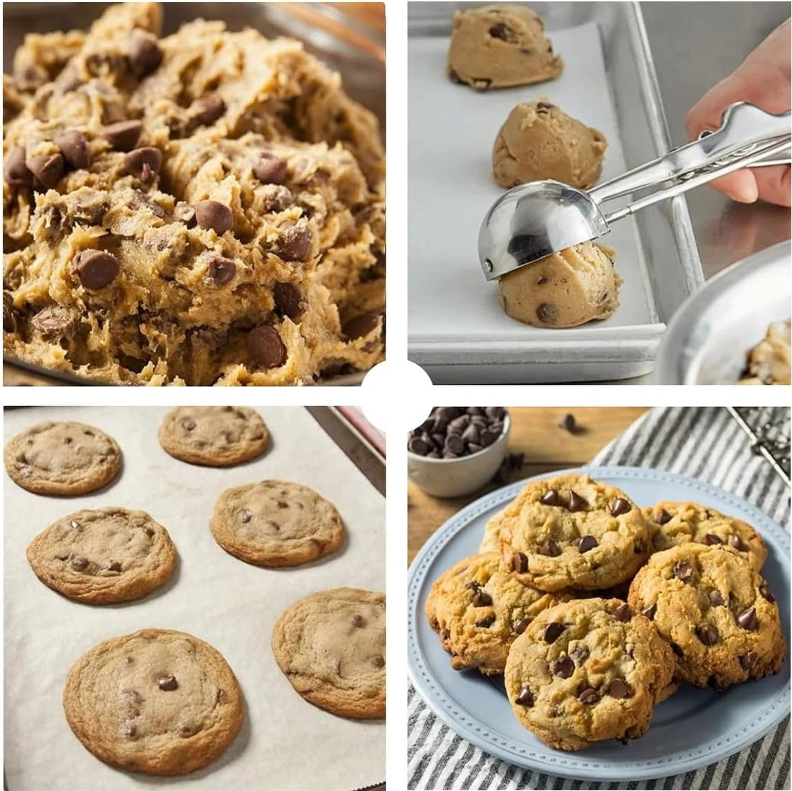 Hombey 3'lü Çelik Bisküvi/helado Kaşığı Seti - Otomatik Serbest Bırakma Mekanizması İle Çeşitli Yemekleriniz İçin Pratik Kişisel Mutfak Aracı Gümüş