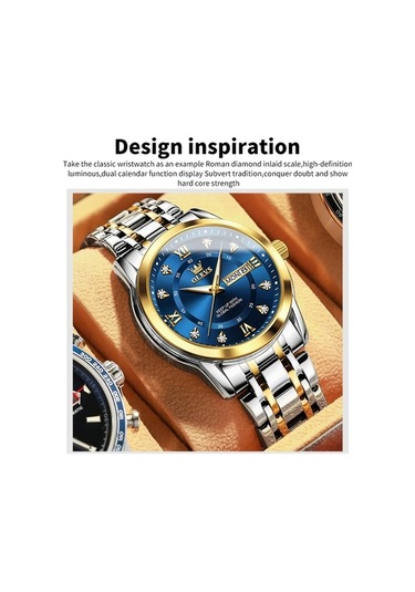 Fastbuy Ölçüsü 5513, Erkek İş Saati, Mavi-altın Renkli, Su Geçirmez, Kuvars, Çok Renkli Çok Renkli