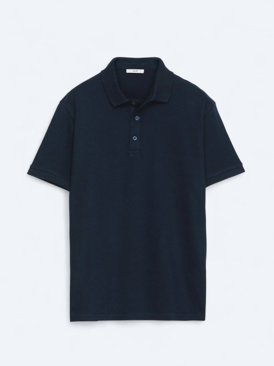 Kip Lacivert Düz Polo Yaka %100 Pamuk T-shirt Lacivert