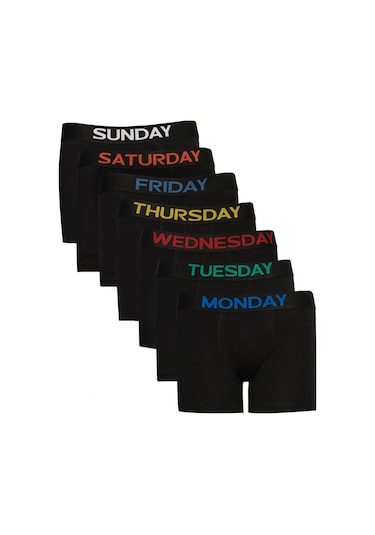 Ac&Co / Altınyıldız Classics Erkek Boxer 7'li Paket - Siyah 4A03212P7001SYHXL