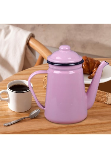 Suntek Magideal Emaye Çaydanlık Su Süt Isıtıcı Soba Ev Mutfak Açık Pembe