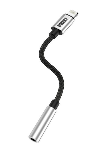 Phixi Basic Ca110 Metal Başlıklı Örgü Kablo Lightning To 3.5mm Jack Çevirici-246