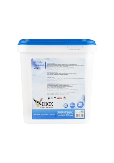 Vebox Daily Use Wipes Günlük Kullanım Mendilleri Kova 250 Adet