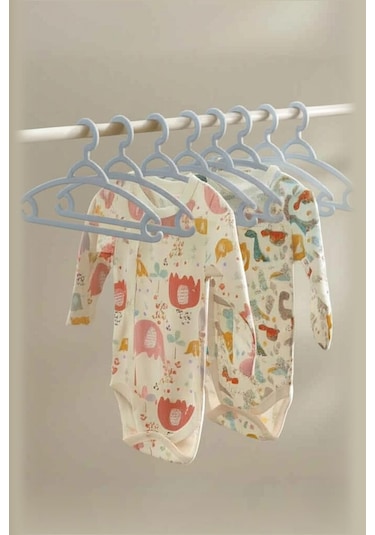 6 Lı Bebek Askısı & Bebek Gardırop Askısı Gri Set Gri