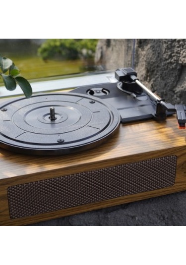 Fomix Fm-108 Kahverengi Hoparlörlü Bluetoothlu Pikap Plak Çalar Kahverengi