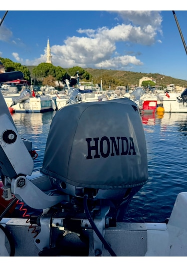 Tekne Motor Kılıfı Dıştan Takma Marin Deri Honda 30 Hp