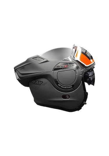 Sway Sw 907 Stratos 180 Çene Açılır Motosiklet Kaskı Gri