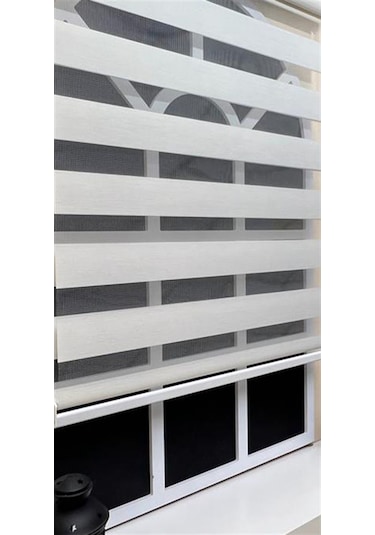 Storburada Zebra Stor Sert Plastik Kasalı Ekru Perde Stb 400v02-pd Ekru