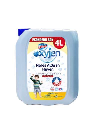 Bingo Oksijenli Çamaşır Suyu 4 Lt Limon Ve Okaliptus 2 Li 2'li Set