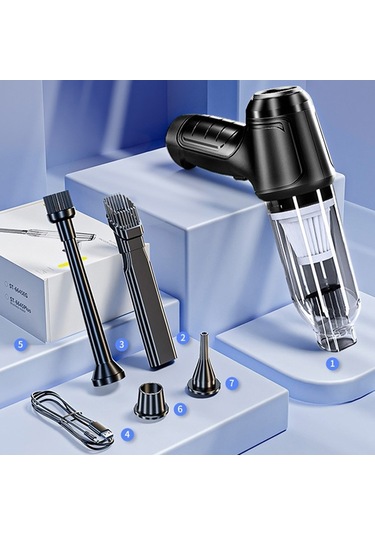 Suıtu Araç Kablosuz Islak Ve Islak Şarjlı El Süpürgesi, Stil: Temel Siyah