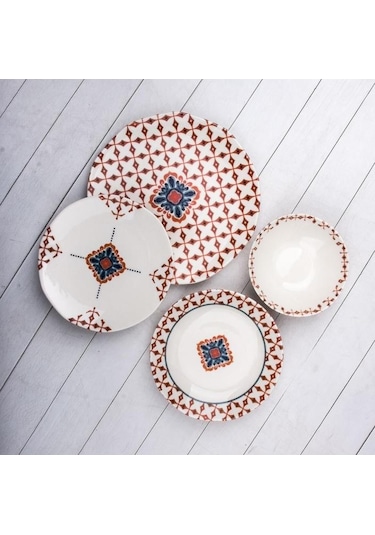 Tulu Organik Db1960 24 Parça Porselen Yemek Takımı Beyaz