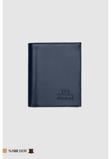 Ds Damat Lacivert Düz Kutulu Hakiki Deri Cüzdan 2H1119ST237 Lacivert
