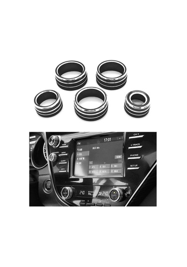 Xiaaokeji Toyota Camry 2018 Xv70 İçin 5 Adet Araba Orta Konsol Düğmeleri Siyah