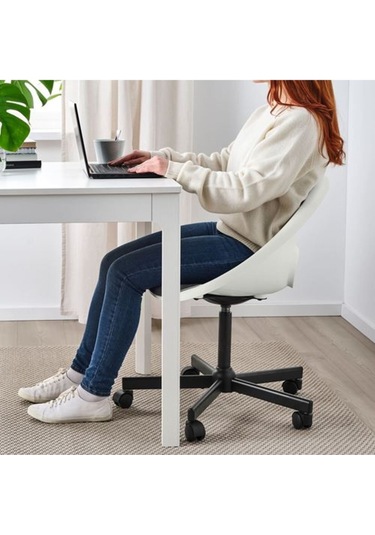 Loberget/malskar, Çalışma Sandalyesi, Beyaz-koyu Gri , Minderli