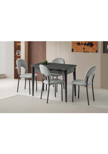 Koyu Gri Mobilgen 100+25 Kelebek Tekno Kenar Açılabilir Masa Koyu Gri