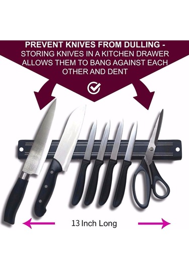 Sagit Manyetik Duvara Monte Mutfak Mıknatıs Bar Tutucu Vitrin Şerit 33 Cm