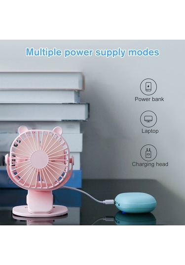 Didadodo Usb Masalı Mini Masa Vantilatörü - 3 Hızlı, 360 Dön., Taşınabilir Serinletici Pembe, 360 Dönme Pembe