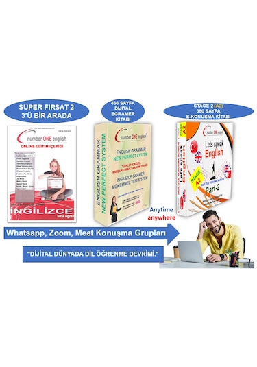E - Gramer Kitabı + A2 - E Konuşma Rehberi - Online Eğitim + Konuşma Sınıfı