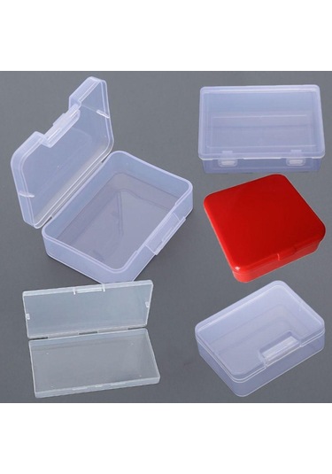 Kare Takı Boncuk Konteyner Plastik Küçük Öğeler Durumda Taşınabilir Saklama Kutusu Elektrikli El Aletleri Tutucu Şeffaf