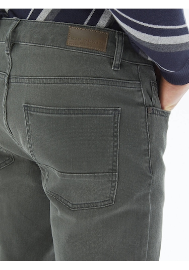 Kip Haki Slim Fit Denim Pamuk Karışımlı Pantolon Çok Renkli