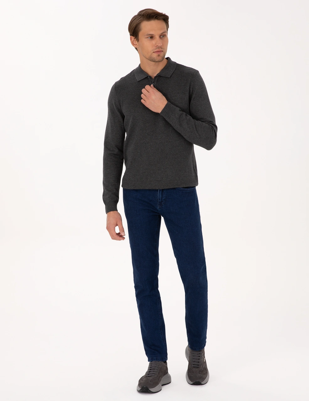 Pierre Cardin Erkek Antrasit Melanj Kazak /triko 50318036-vr081 Antrasit Melanj