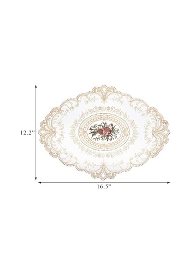 Ulzyvf Yemek Viktorya Tığ Tasarımı, Tarzı Stil Retro Placemats, Masası İşlemeli İşi İçin Dantel Bej Örtüler, Dekoratif Mutfak Aksesuarları Bej