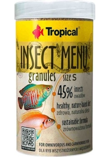 Tropical Insect Menü Granül Size S Böcek Özlü Balık Yemi 250 Ml