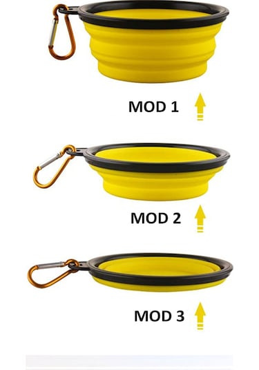 Katlanabilir Silikon Seyehat Pratik Köpek Kedi Mama Ve Su Kabı 350 ML