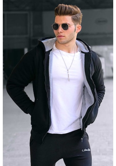 Madmext Içi Kürklü Siyah Hırka 22377 Siyah