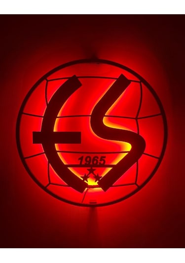 Eskişehirspor Led Işıklı Tablo Duvar Dekoru Tablosu Siyah Ahşap L